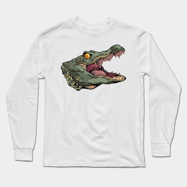 crocodile Long Sleeve T-Shirt by i want money